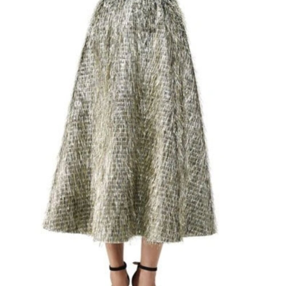 Lela Rose Fringe Midi Skirt